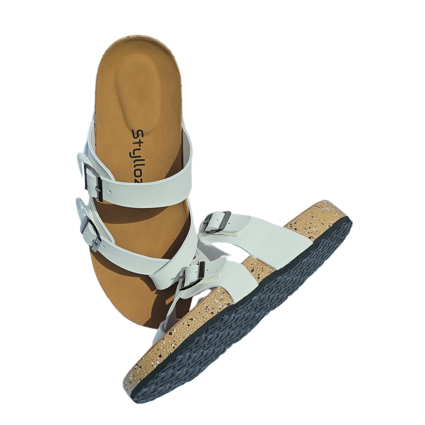 White Stylish Ladies Sliders/slippers - Hand Made