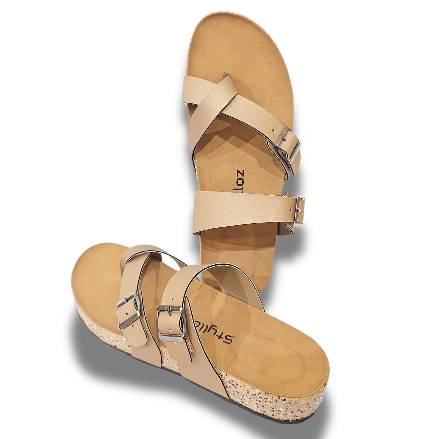 Beige Stylish Ladies Sliders/slippers - Hand Made