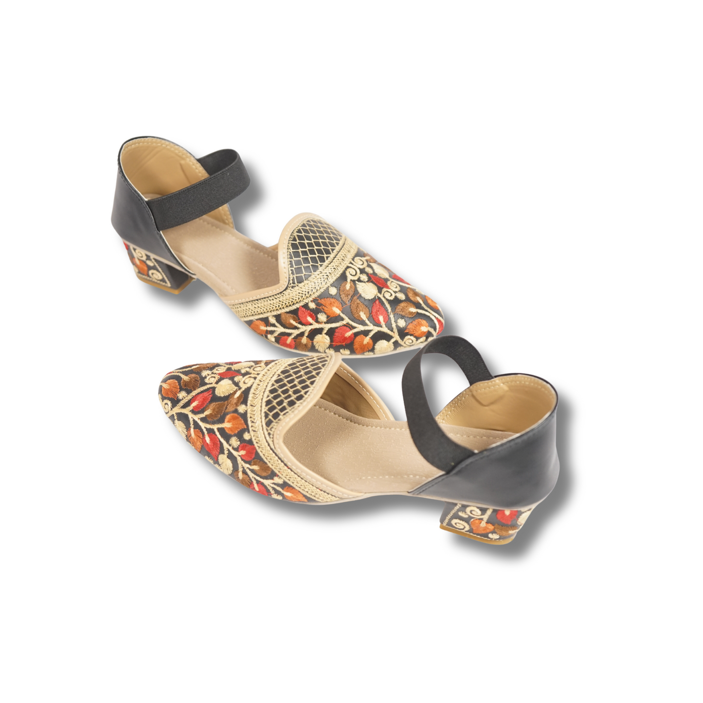 Handcrafted Ethnic Patterned Heels