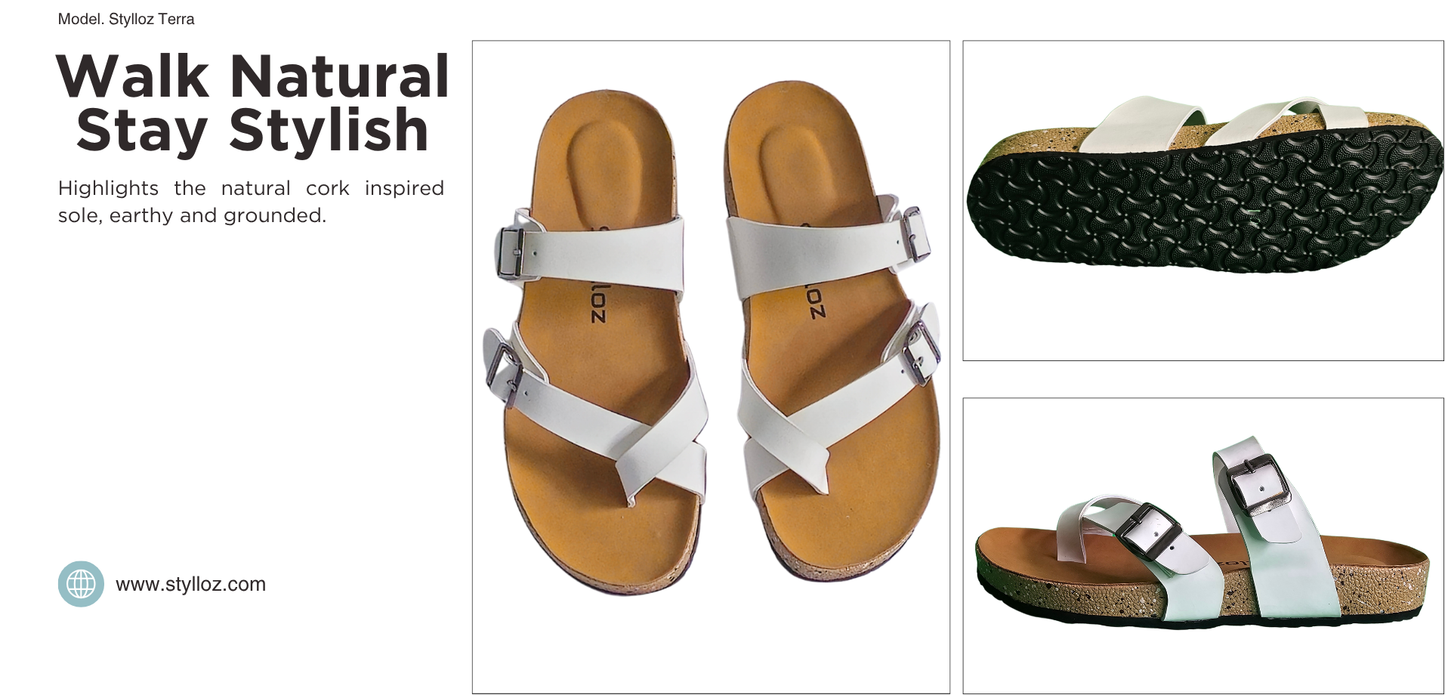 White Stylish Ladies Sliders/slippers - Hand Made